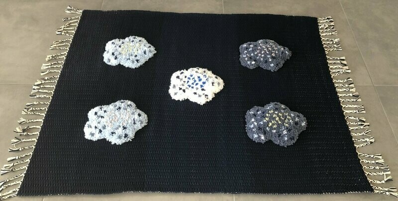 Tapis "Les pieds dans l'azur" nuances de bleus