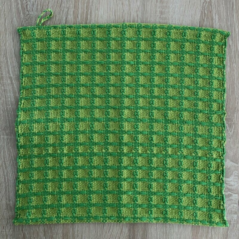 2 Essuie-mains "Maya" motif carrés vert clair/vert