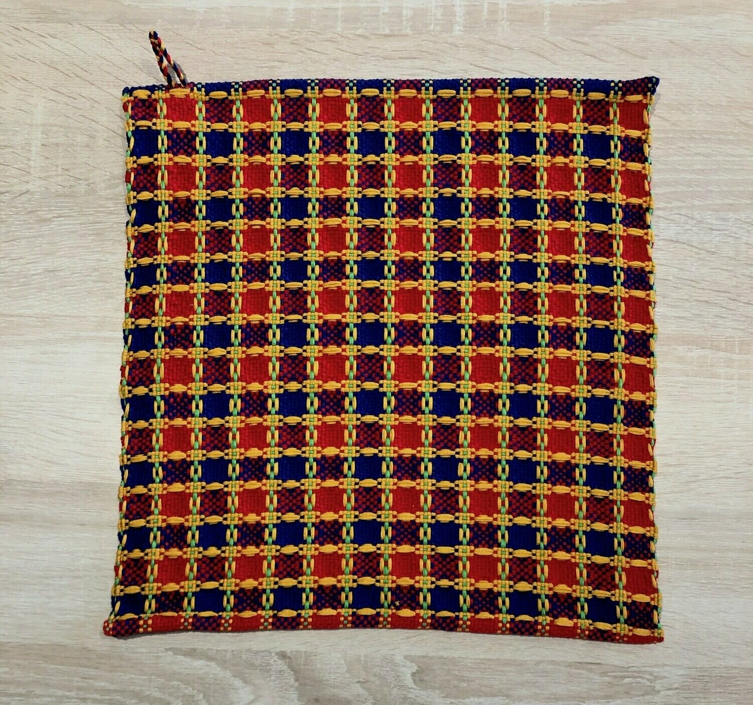 2 Essuie-mains "Maya" rouge/bleu/jaune