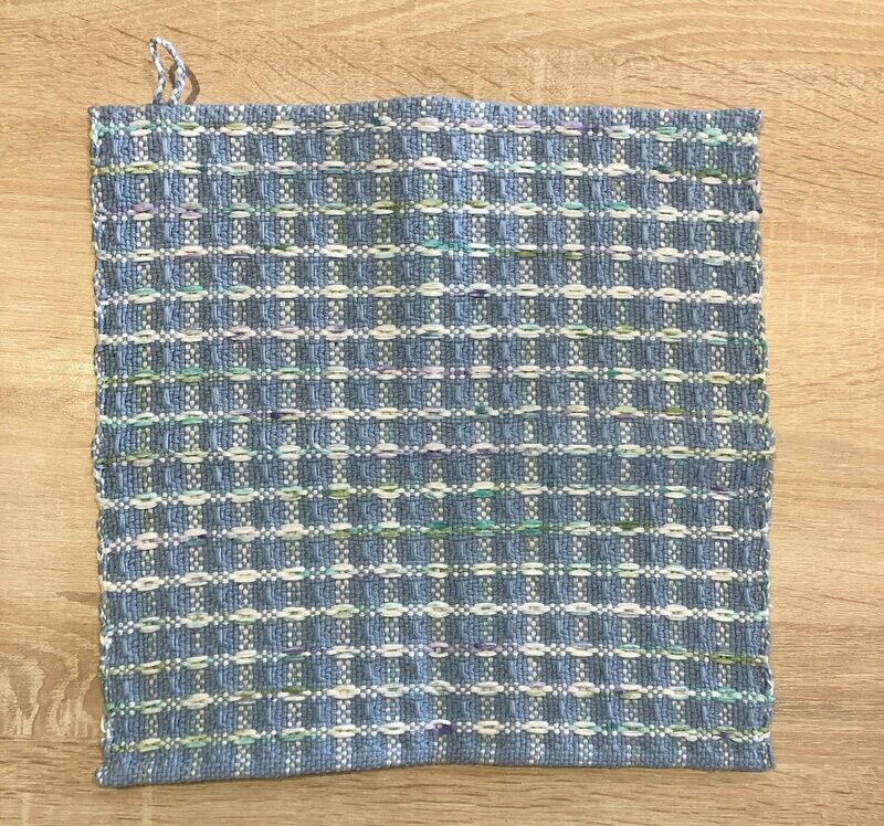 2 Essuie-mains "Maya" lignes bleu clair/blanc