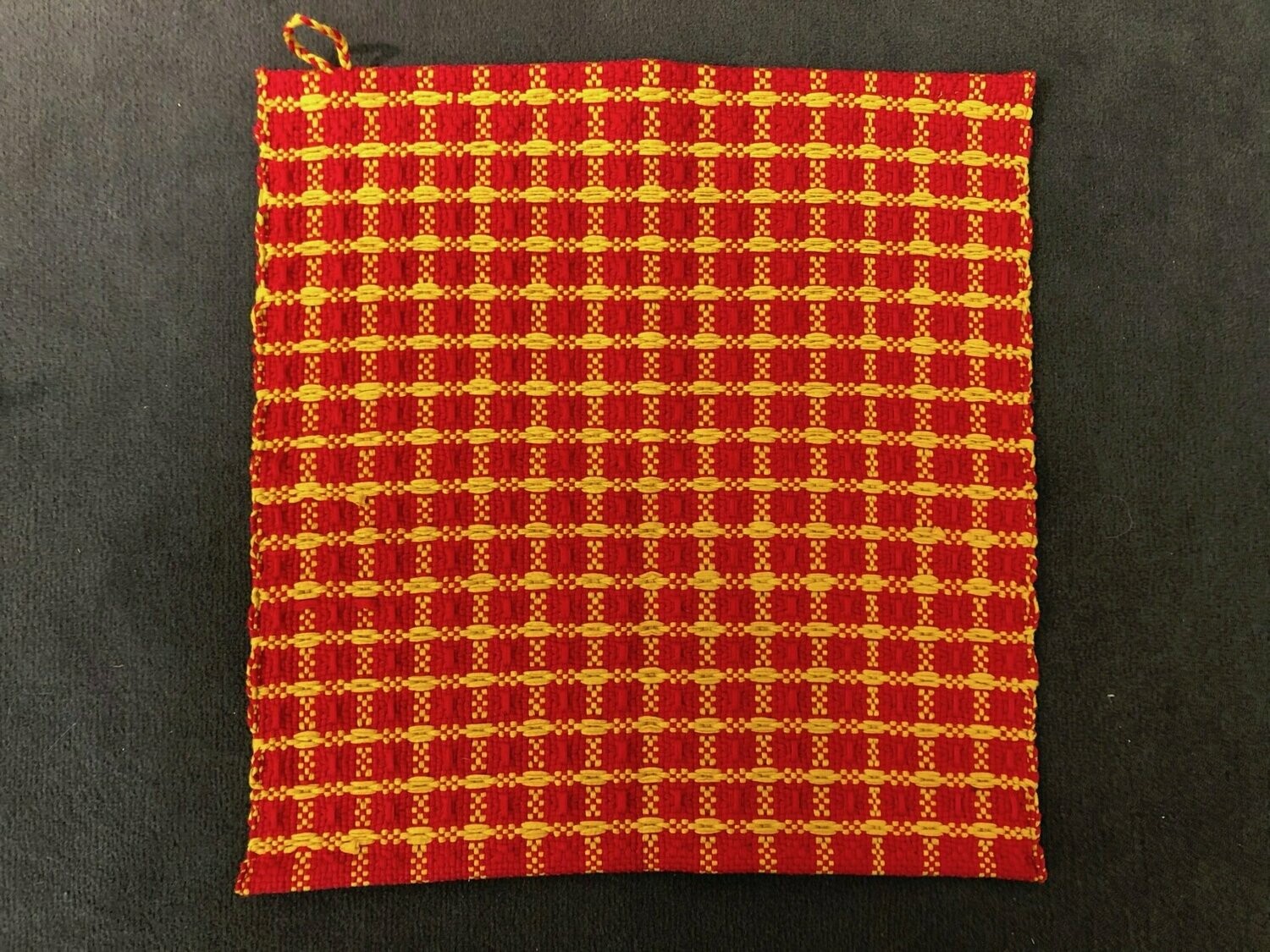 2 Essuie-mains "Maya" lignes rouge/jaune