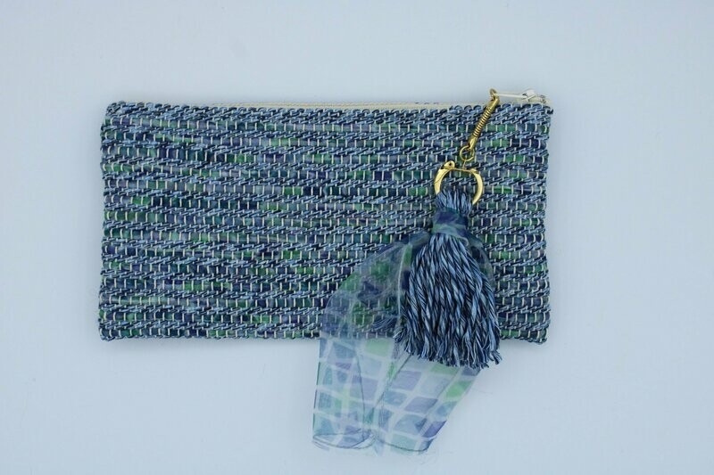 Trousse "Soshik" bleu tirette dorée