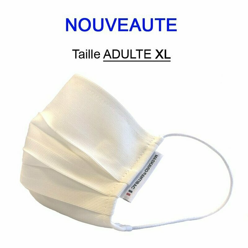 Masque adulte XL catégorie 1 UNS 1 lavable 50 fois forme chirurgicale MASKAVIO ® x1000 Masque adulte XL catégorie 1 UNS 1 lavable 50 fois forme chirurgicale MASKAVIO ® x1000