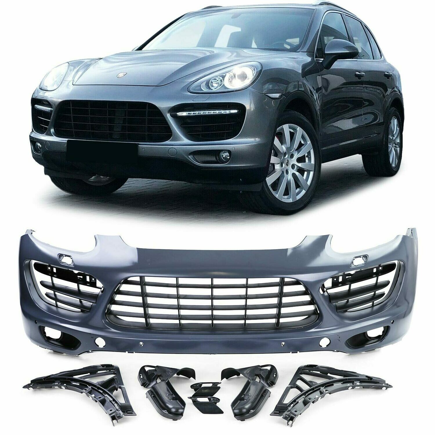 Pare choc avant Porsche Cayenne 958 92A 2010 - 2014 prefacelift Look Cayenne Turbo