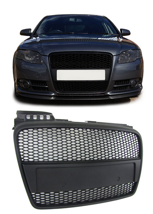 Calandre / Grille Noir Nid Abeille Look RS4 Audi A4 B7 2004 - 2007 Berline et Cabriolet