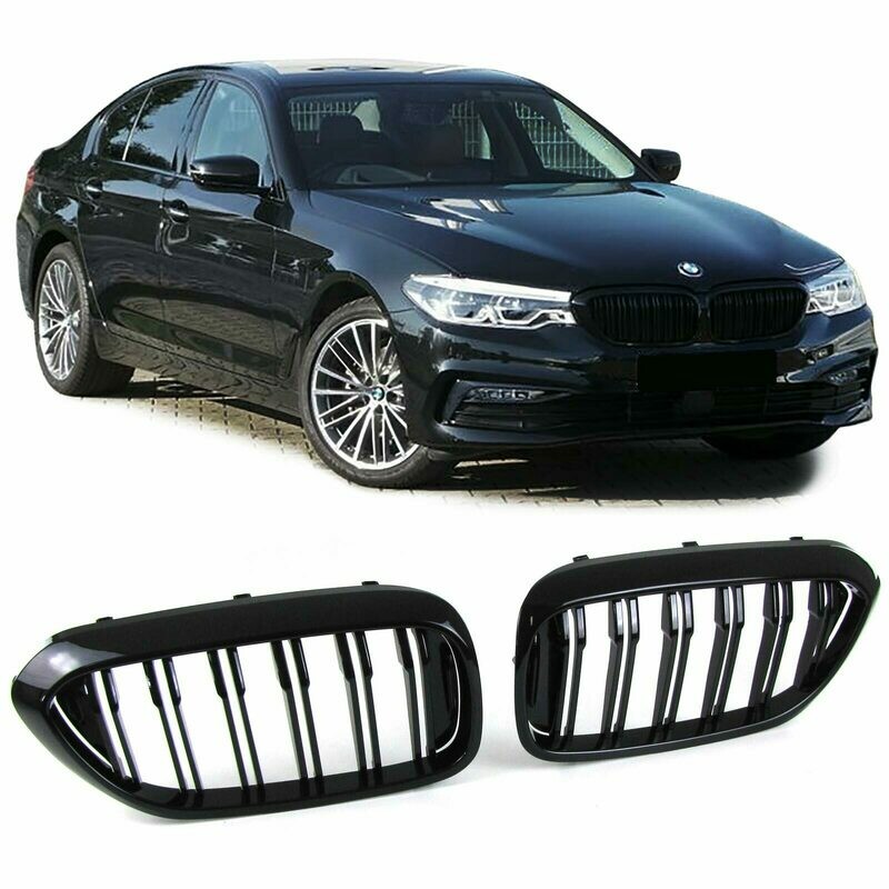 Calandre / Grille Sport noir brillant double lame pour BMW Série 5 G30 / G38 Berline et Touring