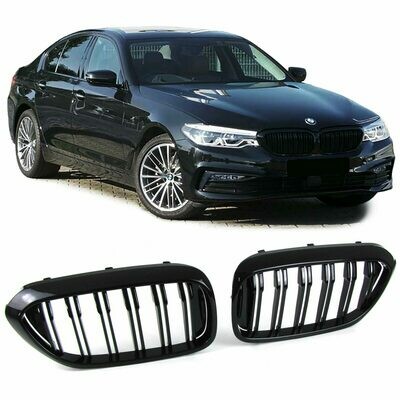 Parrilla delantera / Rejilla Sport negro brillo double lame para BMW Serie 5 G30 / G38 Berlina et Touring Parrilla delantera / Rejilla Sport negro brillo double lame para BMW Serie 5 G30 / G38 Berlina et Touring