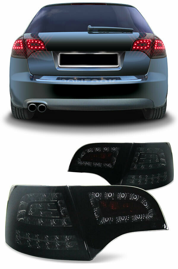 Paire de Feux arrière Noir Audi A4 B7 Break à LED