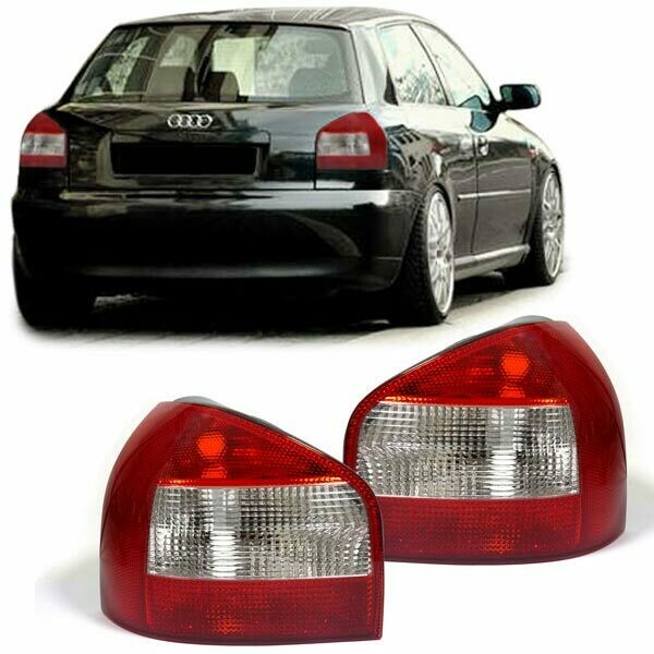 Paire de feux arrière Audi A3 8L 96-03 Rouge et Blanc