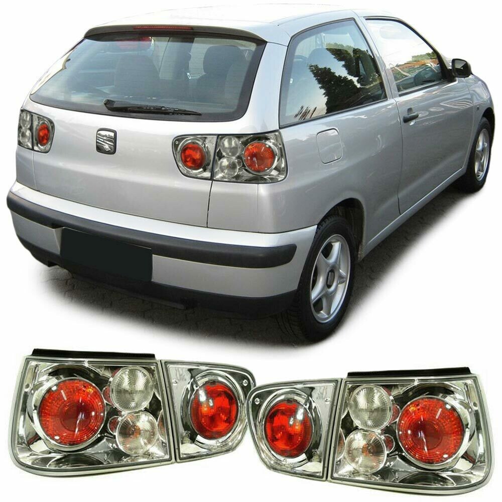 Paire de feux arrière en verre chrome pour Seat Ibiza 6K facelift 1999-2002