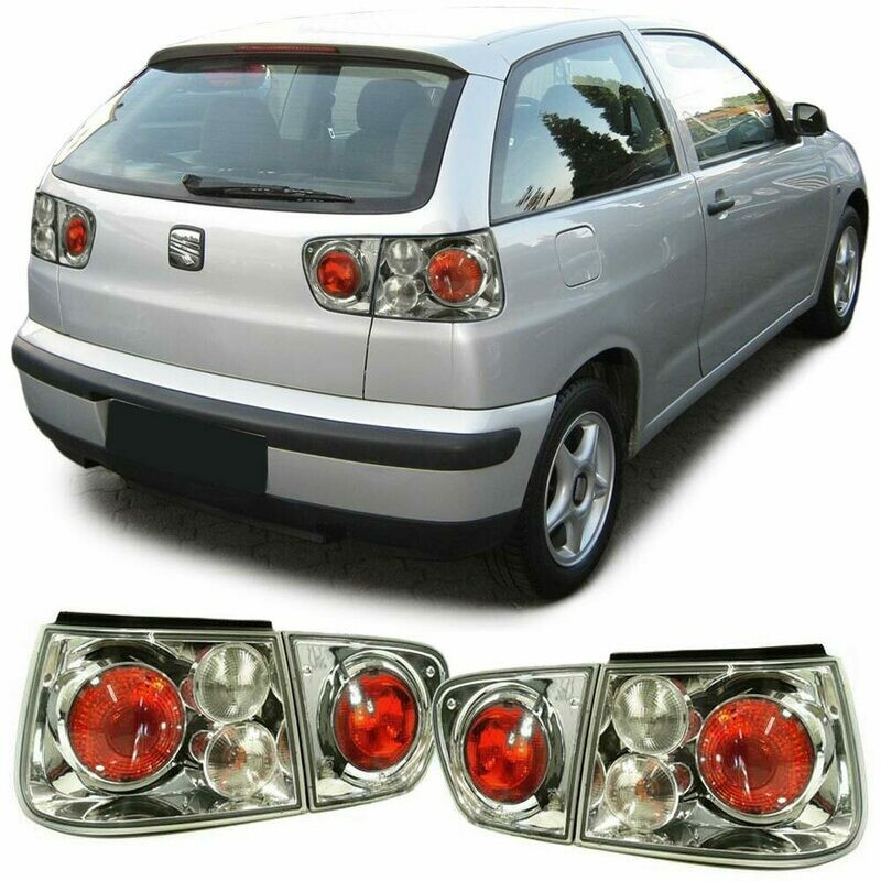 Paire de feux arrière en verre chrome pour Seat Ibiza 6K facelift 1999-2002