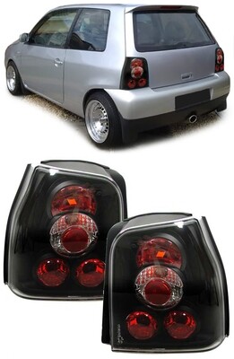 Feux arrières en verre transparent noir pour Volkswagen Lupo + Seat Arosa