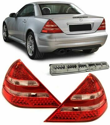 Paire de feux arrière à LED rouge clair + feu de stop pour Mercedes SLK R170 1996-2004