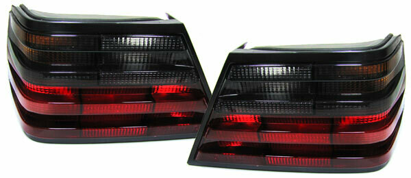 Paire de feux arrière rouge noir pour Mercedes classe E W124 1985-1993