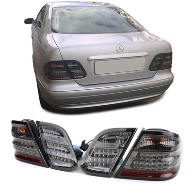 Paire de feux arrière à LED noir fumé chrome pour Mercedes CLK W208