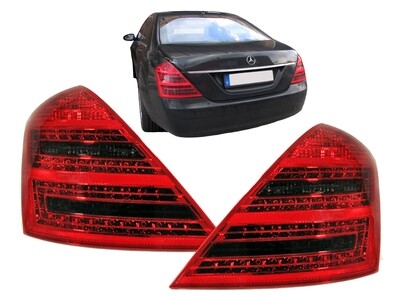 Paire de feux arrière à LED rouge noir pour Mercedes Classe S W221 2005-2009