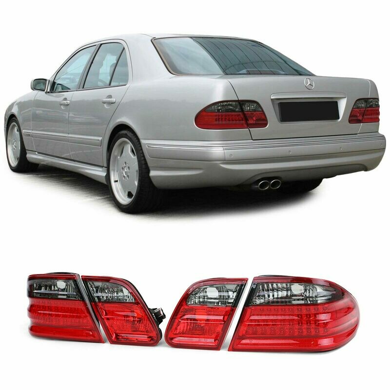 Paire de feux arrière à LED rouge noir pour Mercedes Classe E Berline W210 1995-2002
