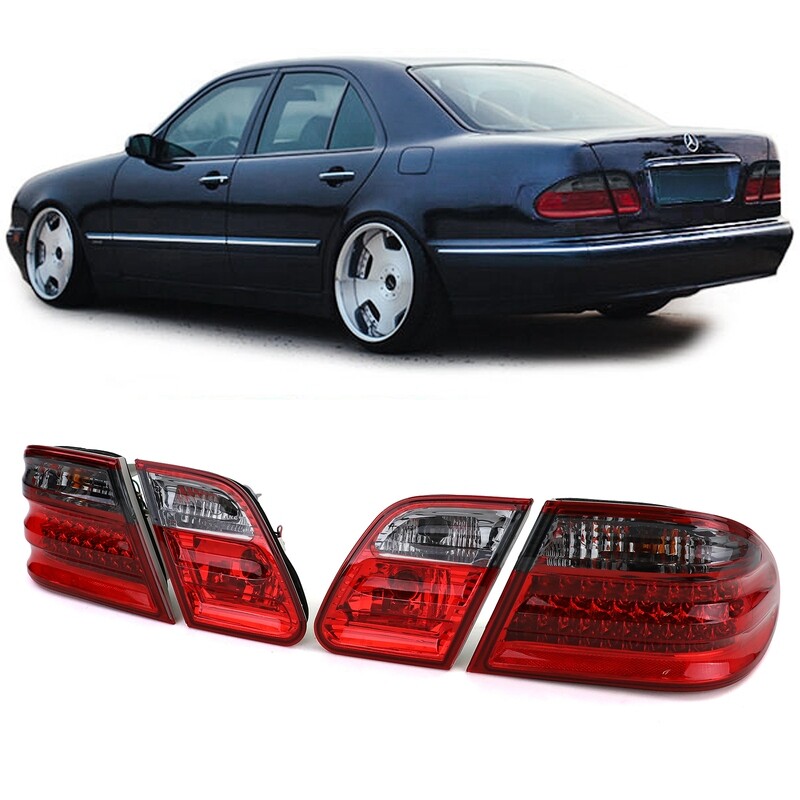 Paire de feux arrière à LED rouge noir pour Mercedes Classe E Berline W210 1995-2002