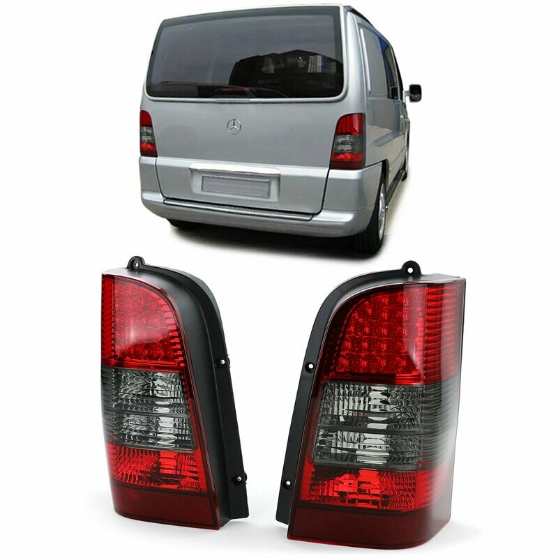 Paire de feux arrière à LED rouge noir pour Mercedes Vito W638 1996-2003