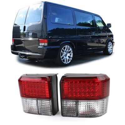 Paire de feux arrière à LED rouge clair pour Volkswagen Bus Transporter T4 1990-2003