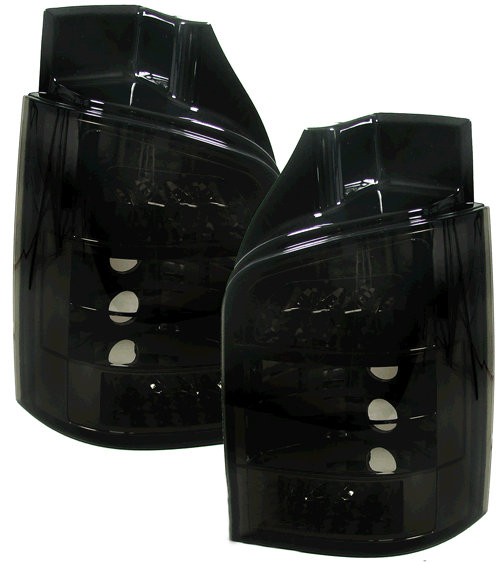 Paire de feux arrière à LED en verre noir pour Volkswagen Bus T5 2003 - 2009