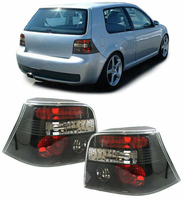 Paire de feux arrière en verre noir pour Volkswagen Golf 4 1997 - 2003