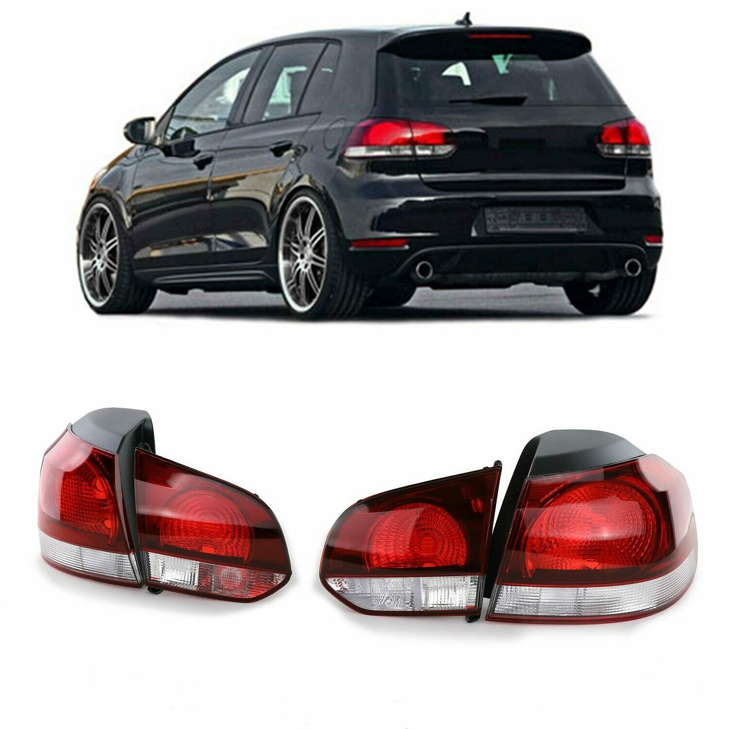 Paire de feux arrière Sport Look fumé pour Volkswagen Golf 6 berline 5K1 AJ5 à partir de 2008