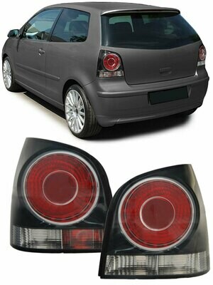 Paire de feux arrière noir pour Volkswagen Polo 9N3 2005 - 2009
