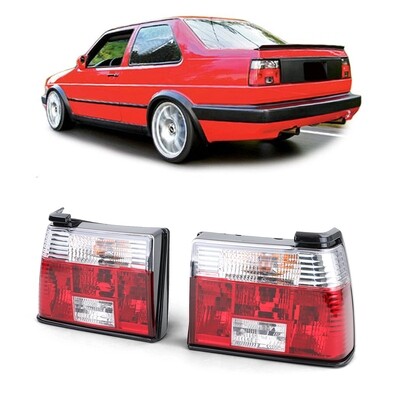 Paire de feux arrière en verre rouge clair pour Volkswagen Jetta 1984 - 1992
