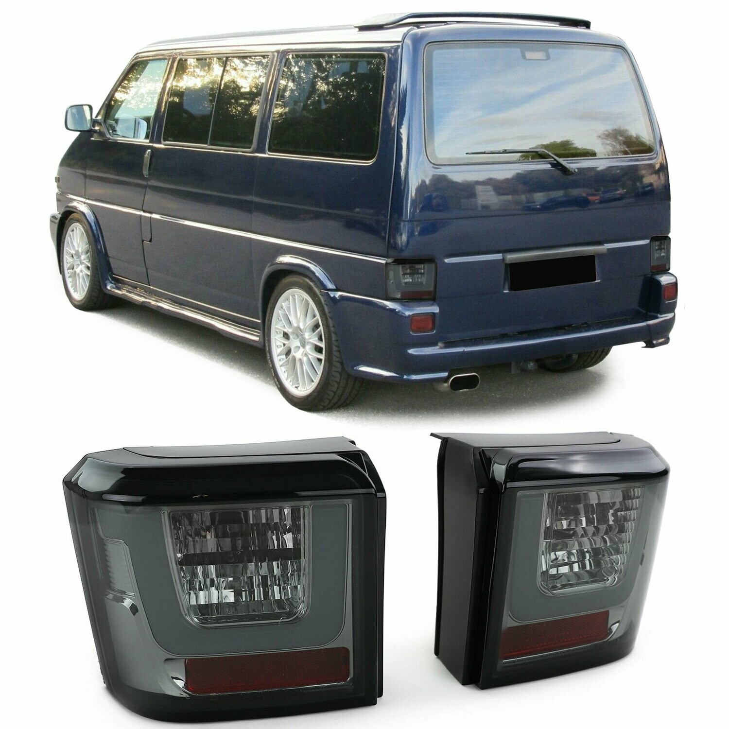 Paire de feux arrière à LED noir fumé pour Volkswagen T4 Bus Transporter 1990 - 2003