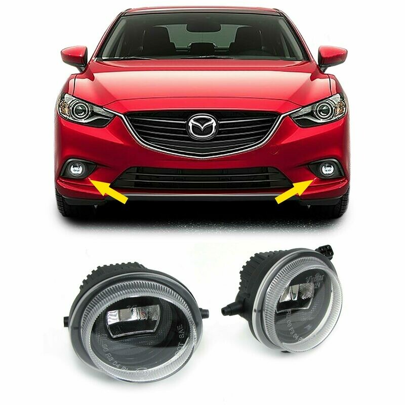 Paire de feux antibrouillard à LED noir pour Mazda 2 3 5 6 MX-5 CX