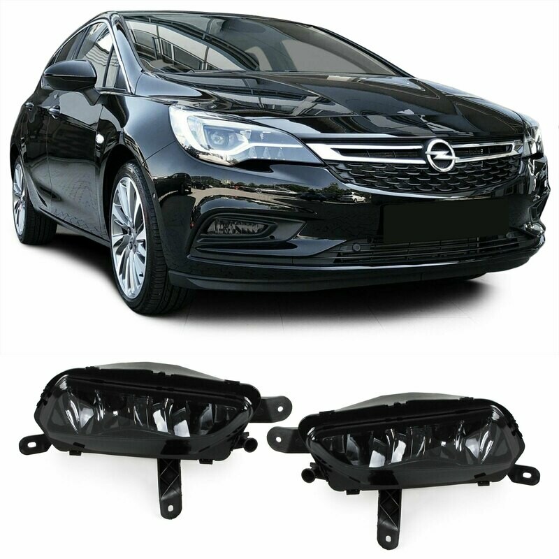 Paire de feux antibrouillard noir fumé pour Opel Astra K de 2015 Zafira C de 2016
