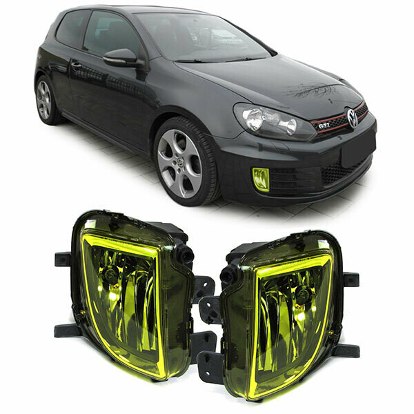 Paire de feux antibrouillard jaune pour Volkswagen Golf VI 6 GTI GTD