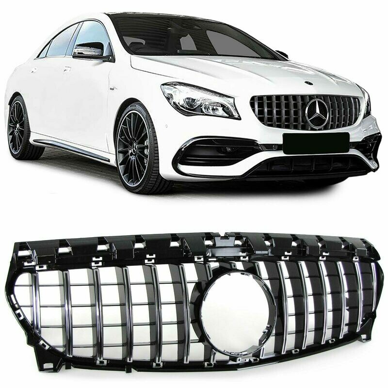 Calandre / Grille ​Sport Look Noir Chromé pour Mercedes CLA W117 à partir de 2016