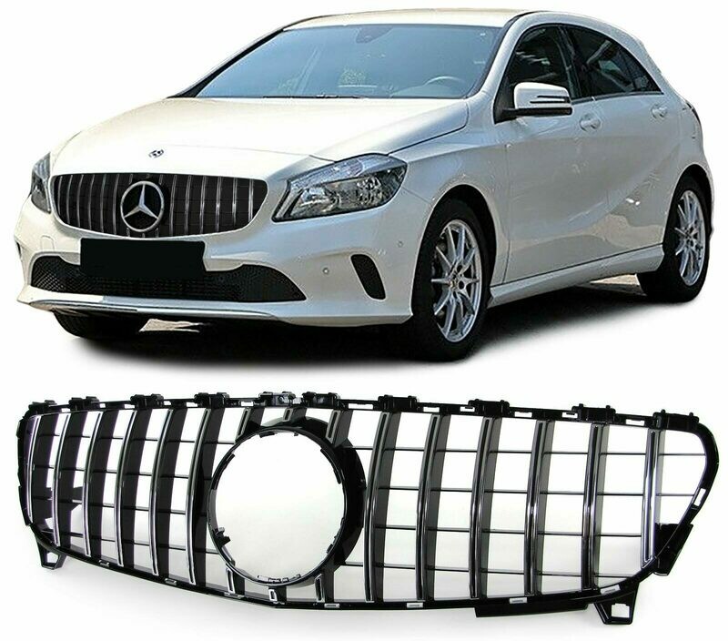 Calandre / Grille​ Sport Look Noir Chromé pour Mercedes Classe A W176 à partir de 2015
