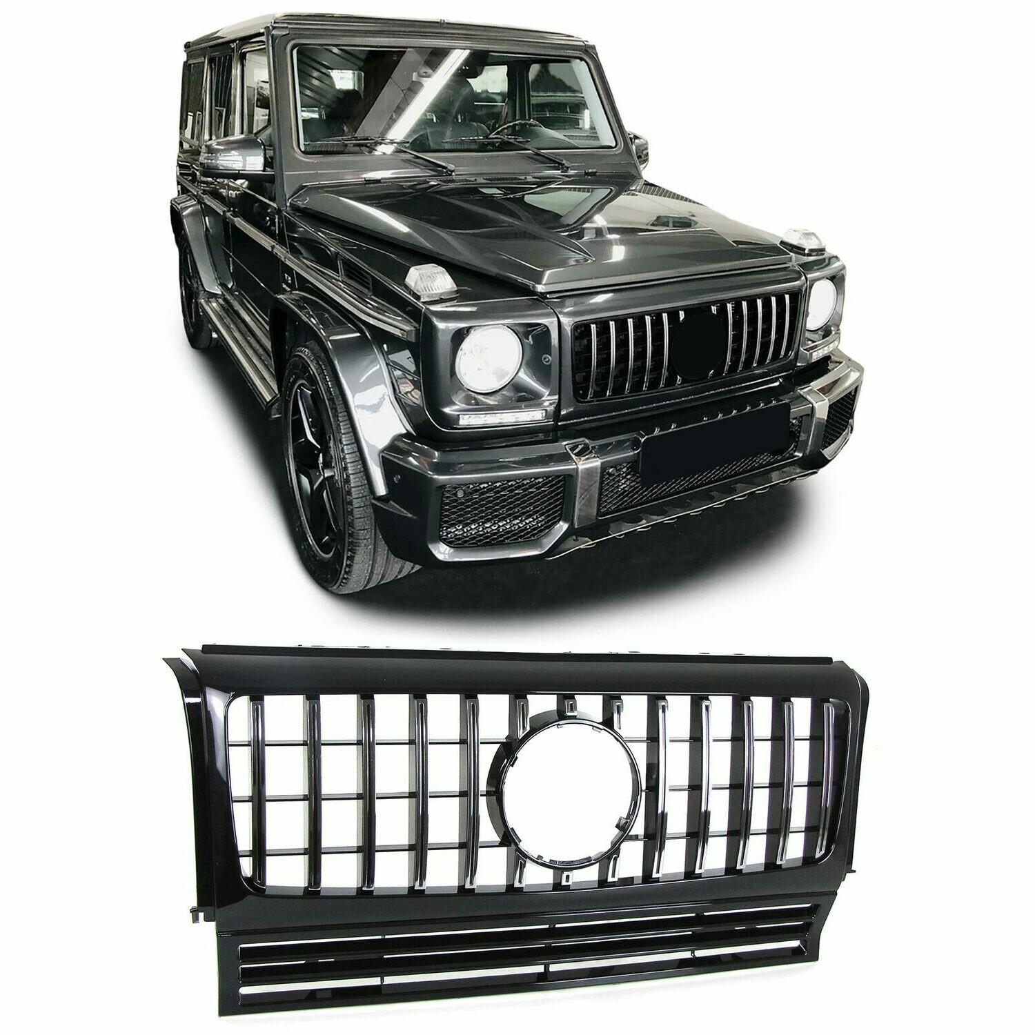 Calandre / Grille​ Look AMG noir et chrome pour Mercedes Classe G W463 1990 - 2010