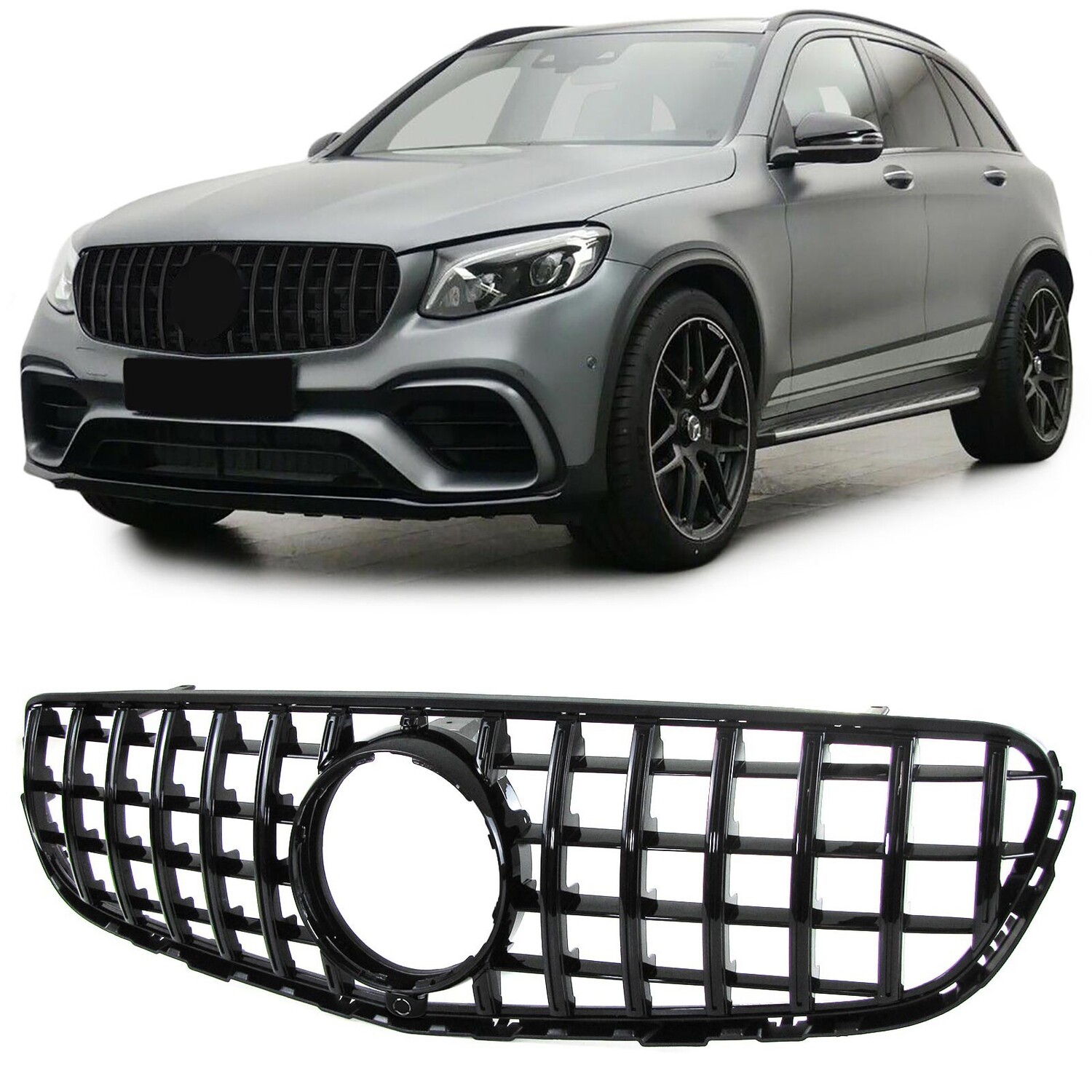 Calandre / Grille​ Sport Look Noir Brillant pour Mercedes GLC X253 à partir de 2015