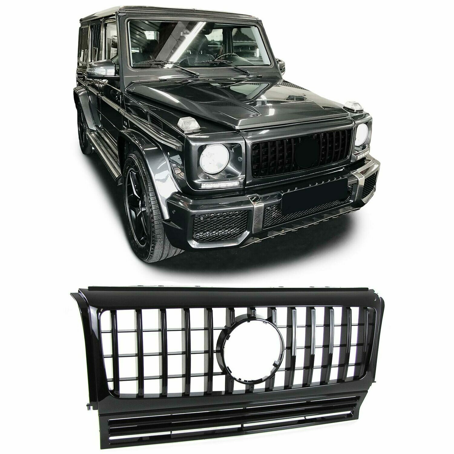 Calandre / Grille​ Sport Look Noir Brillant pour Mercedes classe G W463 1990 - 2018
