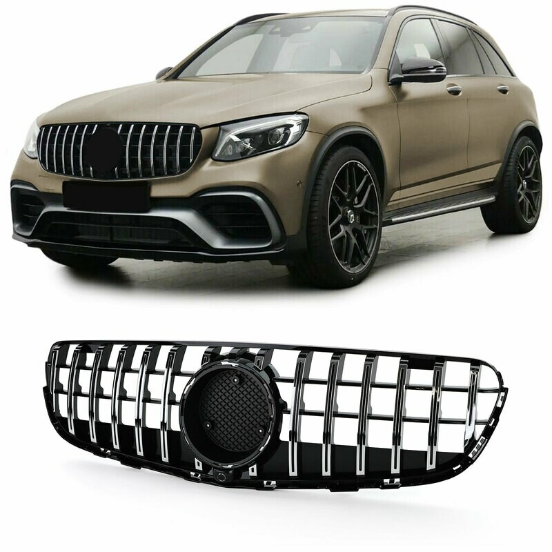 Calandre / Grille​ Sport Look Noir Chromé pour Mercedes GLC X253 à partir de 2015