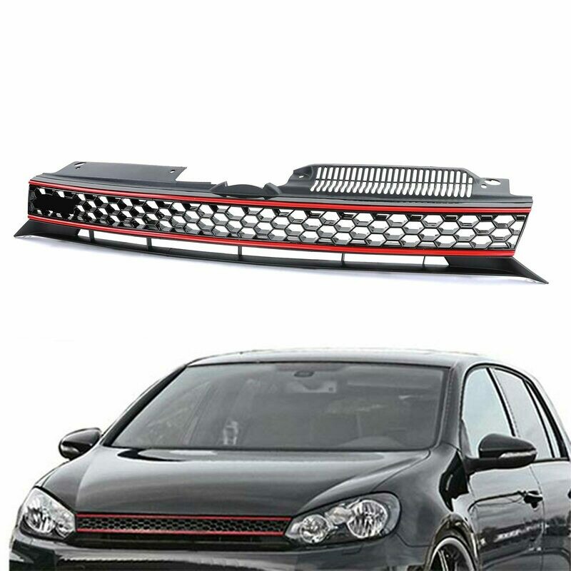 Calandre / Grille Sport Look Noire / Rouge pour Volkswagen Golf 6 2008 - 2013