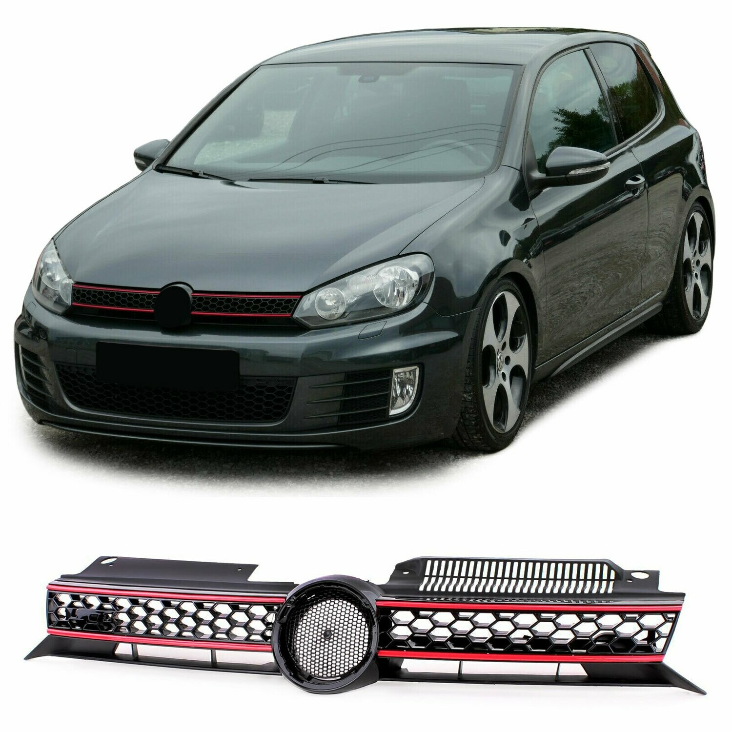 Calandre / Grille Sport look GTI pour Volkswagen Golf 6 2008 - 2012