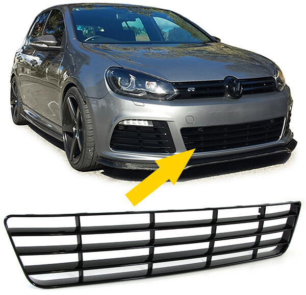 Grille de pare choc Noir pour Volkswagen Golf 6 2008 - 2012 - R20