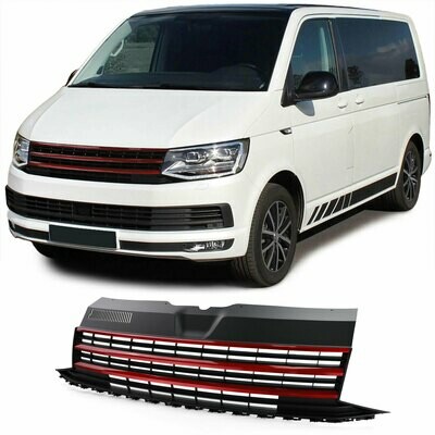 Calandre / Grille Noire / Rouge pour Volkswagen T6 à partir de 2015