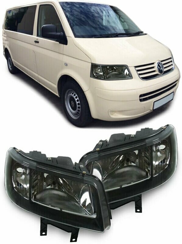 Paire de phares avant pour Volkswagen Bus Transporter T5 2003 - 2009