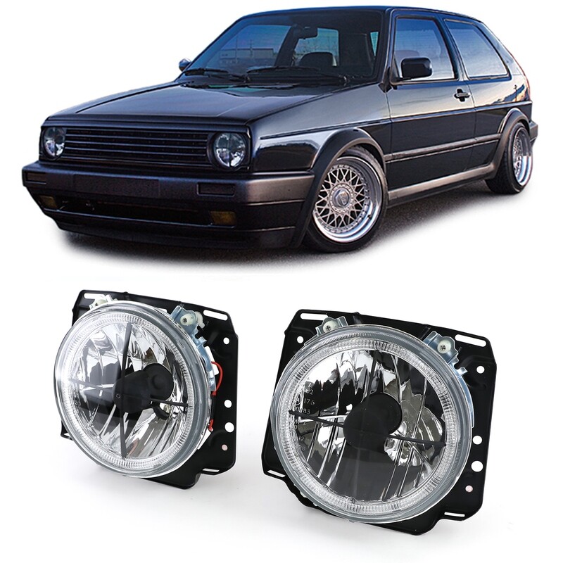 Paire de phares Angel Eyes avant pour Volkswagen Golf 2 1983 - 1992