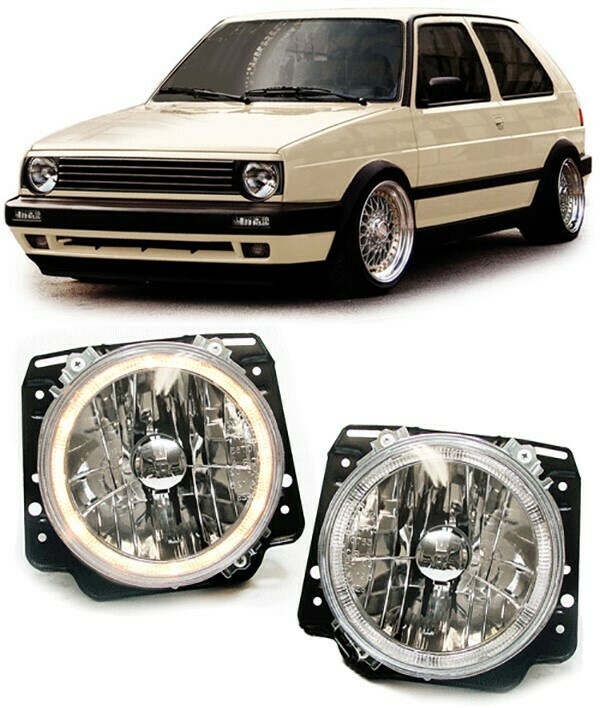 Paire de phares Angel Eyes avant pour Volkswagen Golf 2 1983 - 1991
