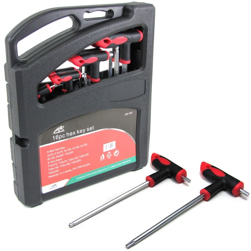 Clé Torx à six pans creux professionnelle, 16 pièces avec étui rigide