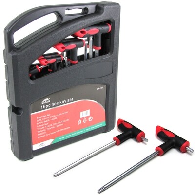 Clé Torx à six pans creux professionnelle, 16 pièces avec étui rigide
