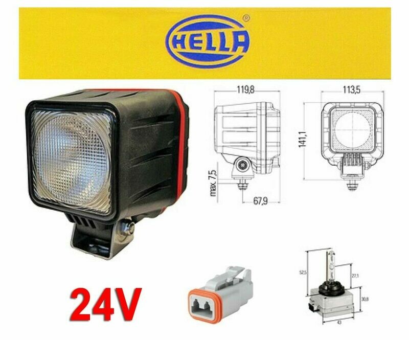 Hella Powerxen Phares de travail au xénon 24V avec unité de commande illuminant