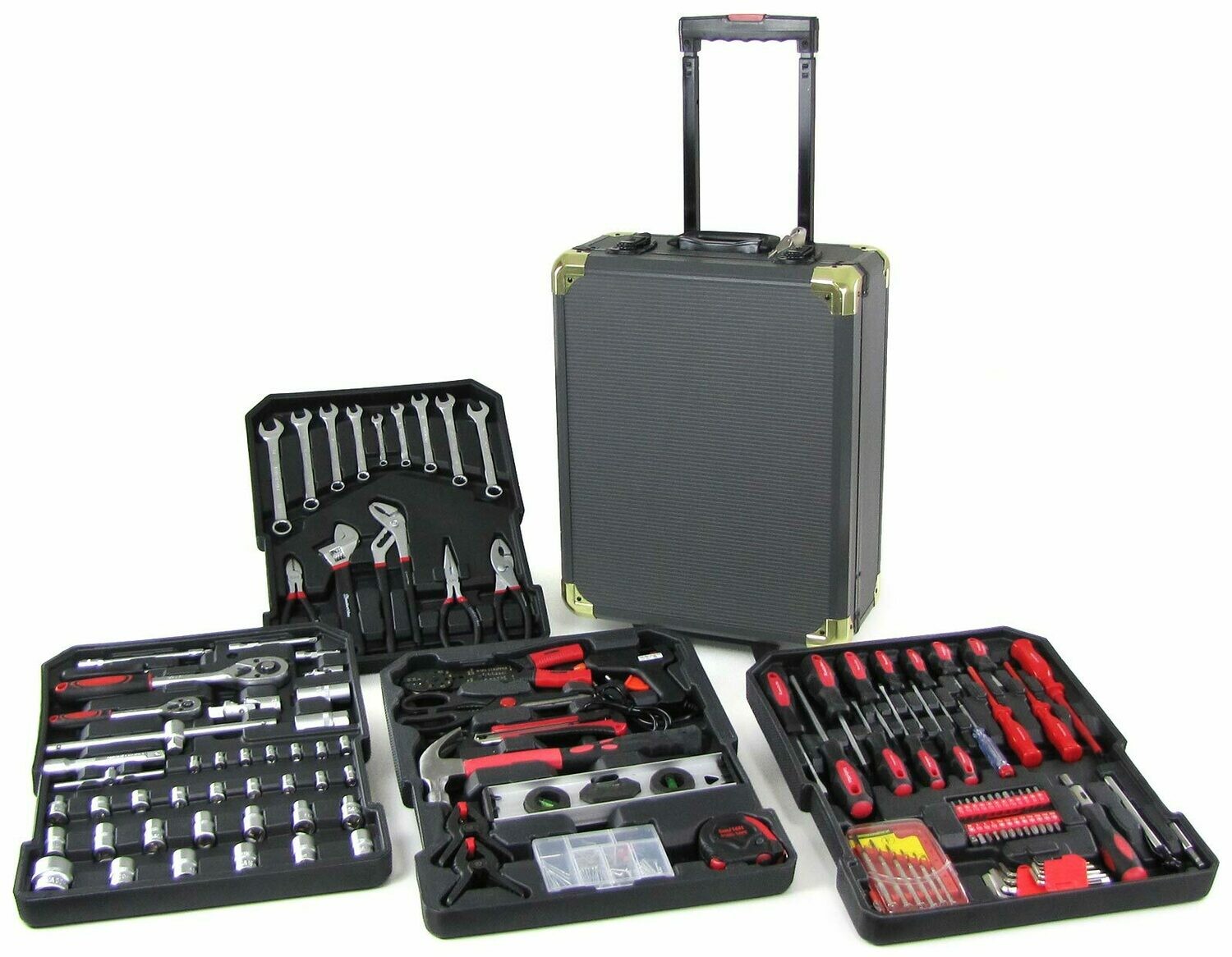 Boîte à outils d'atelier / chariot à outils professionnel rempli de 186 pièces